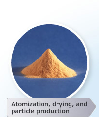 Atomization, drying, and particle production