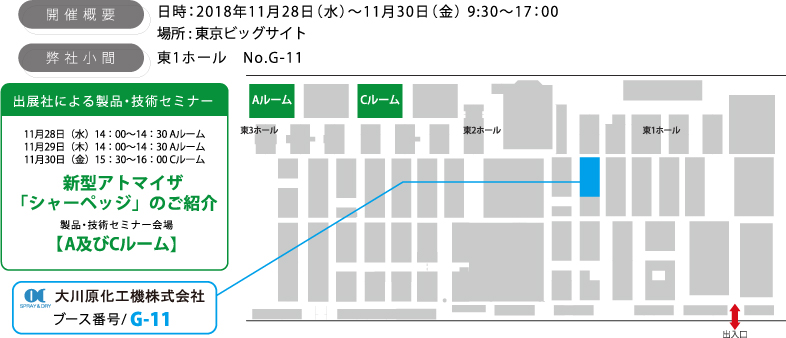 国際粉体工業展2018 ブース位置